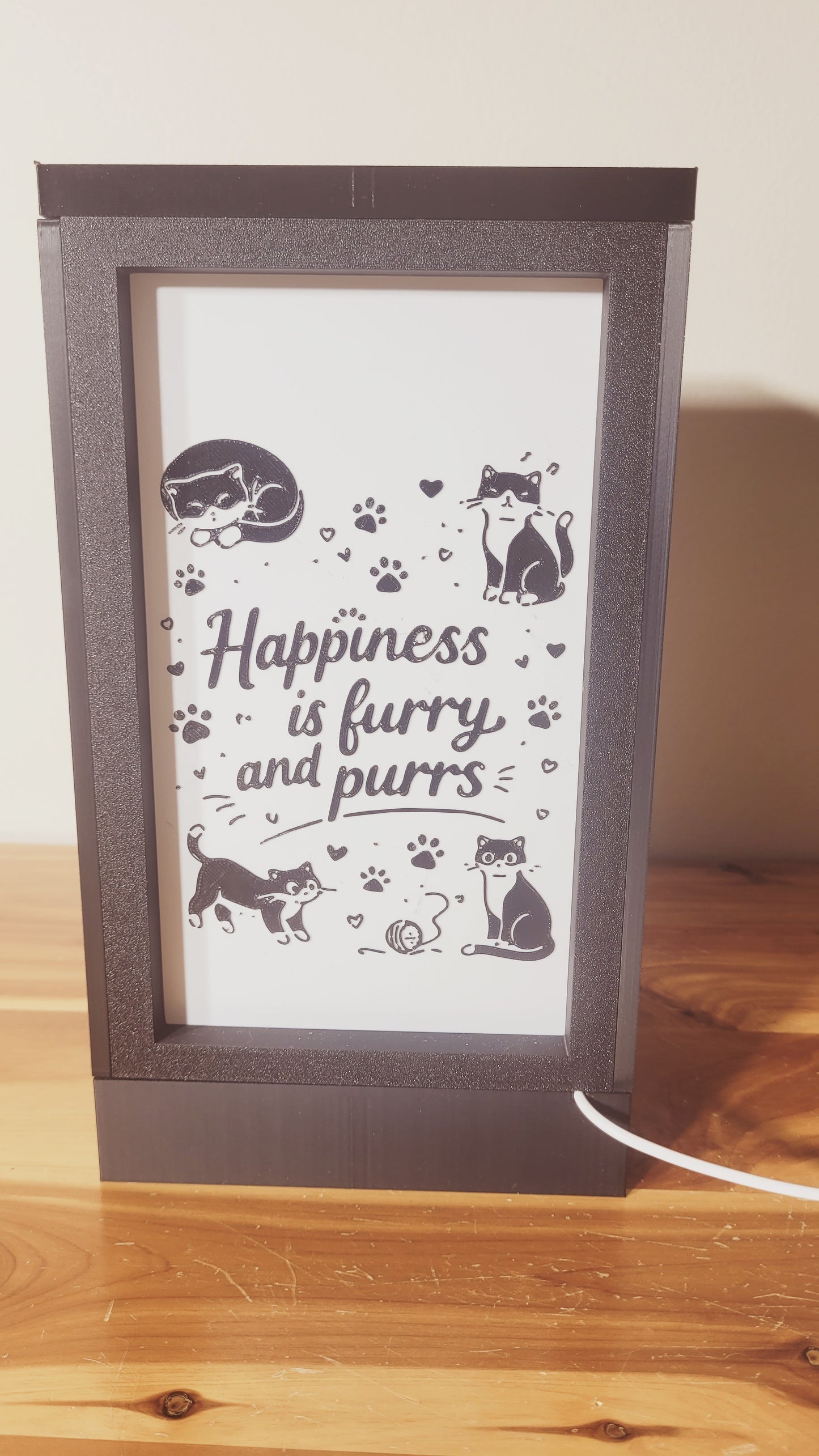 Cute RGB Cat Lamp - 3D Printed Color Changing Cat Lamp, Life is Better with Cats, Mood Lighting, Cute Cat Lover Gift