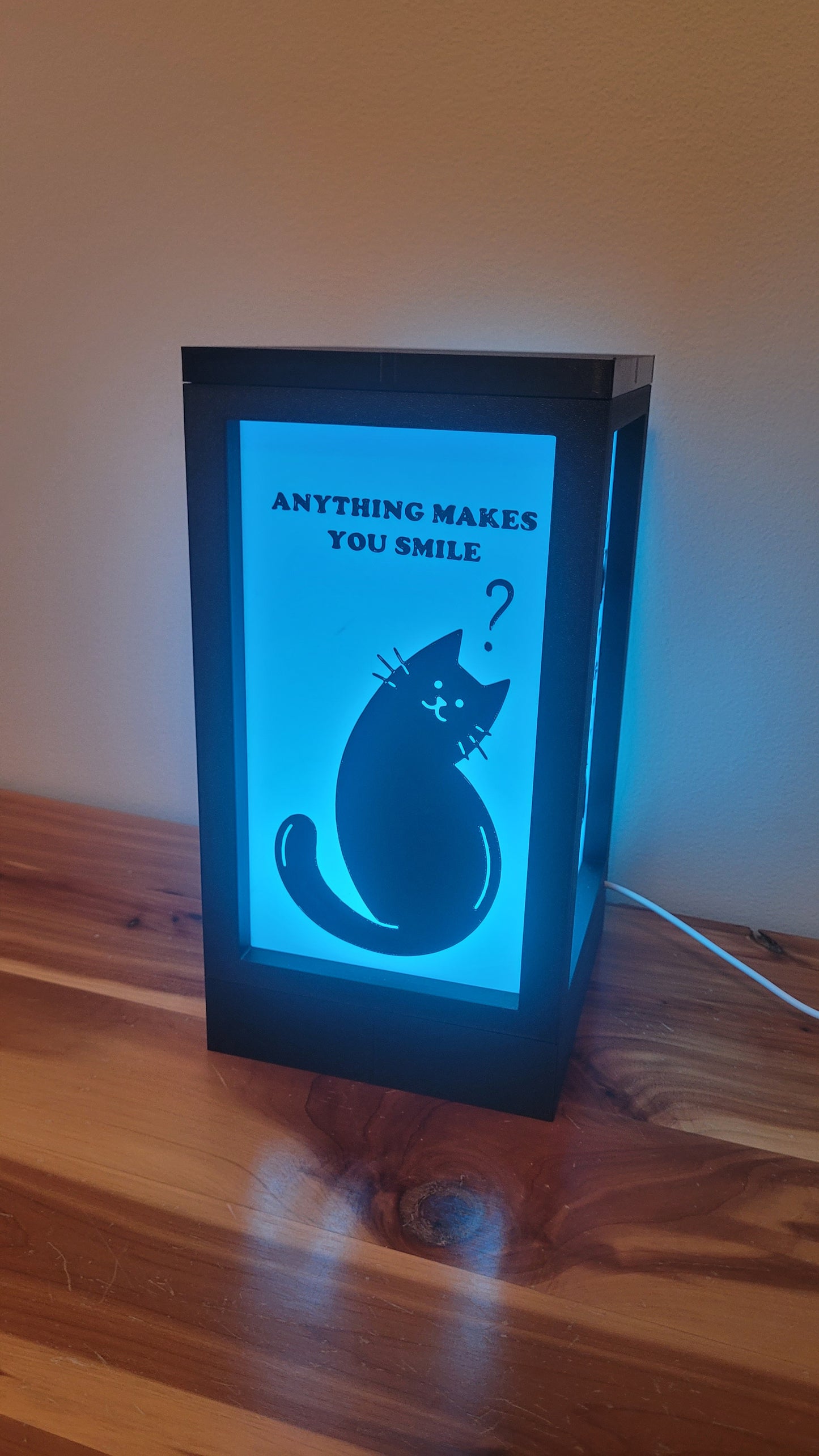 Cute RGB Cat Lamp - 3D Printed Color Changing Cat Lamp, Life is Better with Cats, Mood Lighting, Cute Cat Lover Gift