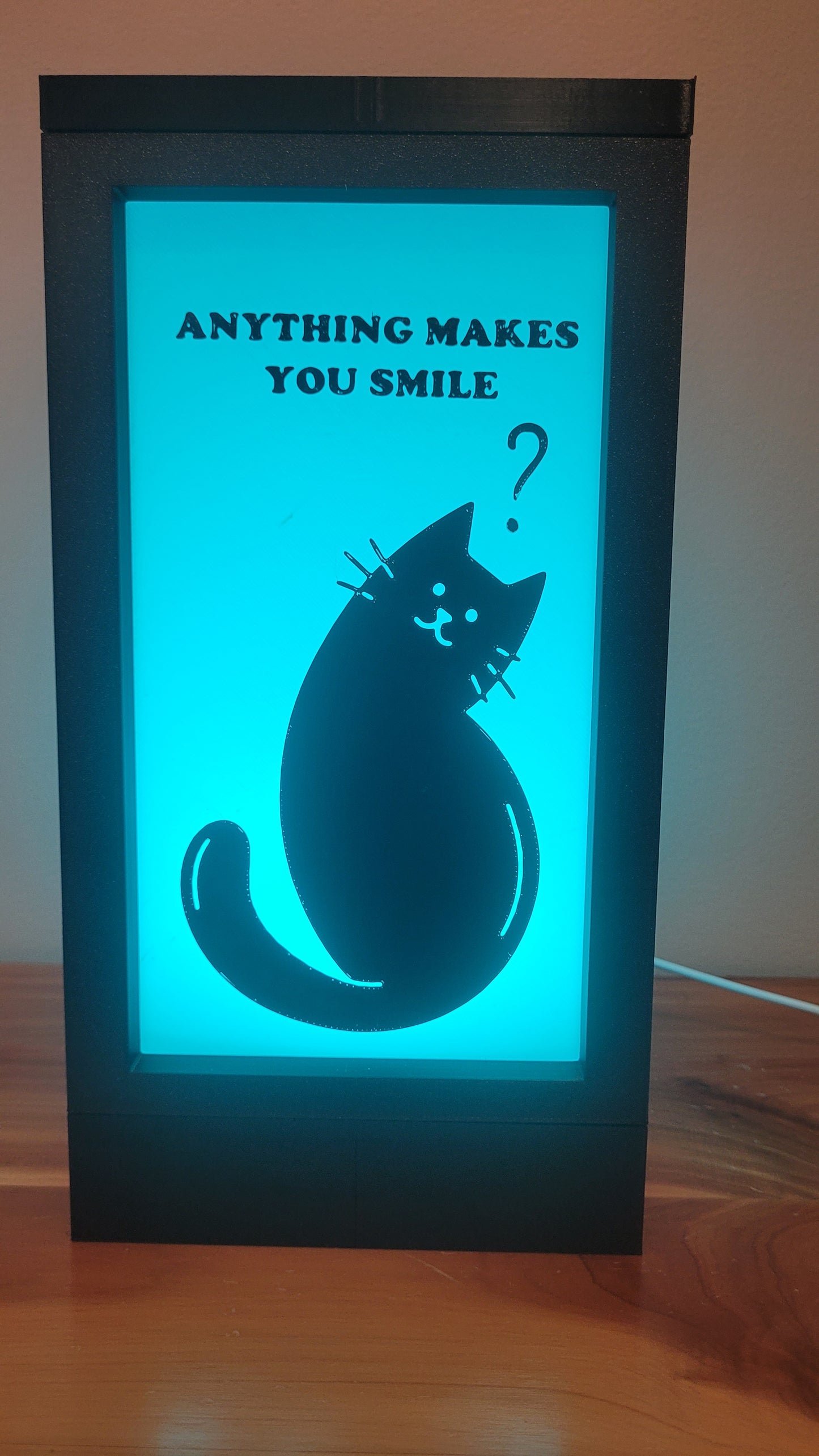 Cute RGB Cat Lamp - 3D Printed Color Changing Cat Lamp, Life is Better with Cats, Mood Lighting, Cute Cat Lover Gift