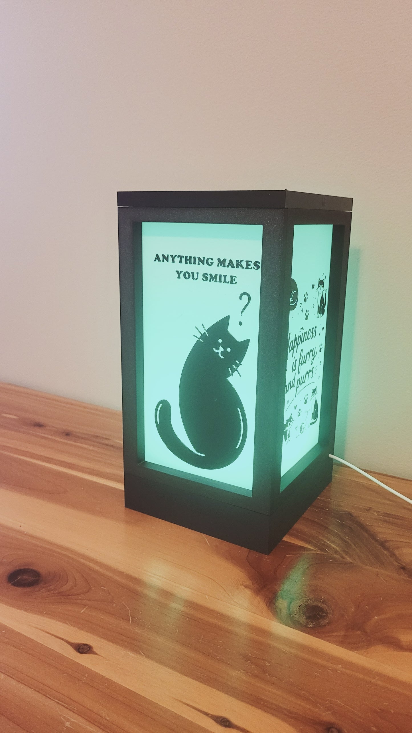 Cute RGB Cat Lamp - 3D Printed Color Changing Cat Lamp, Life is Better with Cats, Mood Lighting, Cute Cat Lover Gift