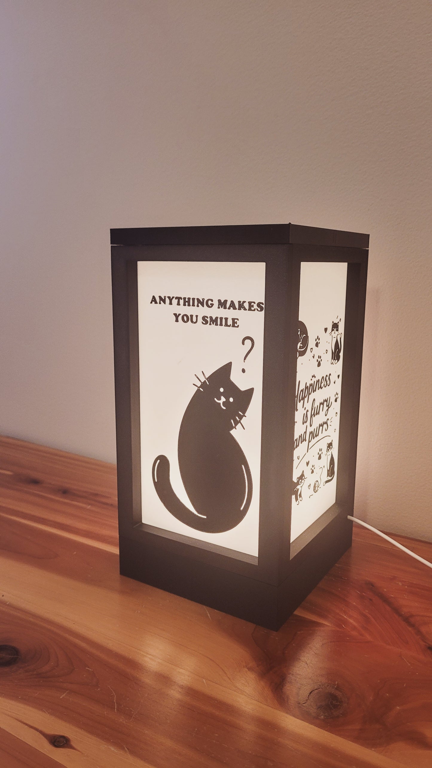 Cute RGB Cat Lamp - 3D Printed Color Changing Cat Lamp, Life is Better with Cats, Mood Lighting, Cute Cat Lover Gift