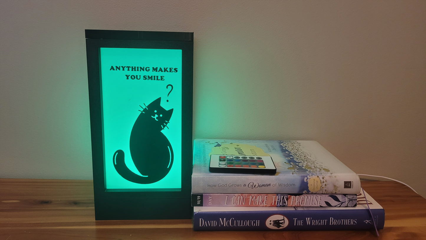 Cute RGB Cat Lamp - 3D Printed Color Changing Cat Lamp, Life is Better with Cats, Mood Lighting, Cute Cat Lover Gift