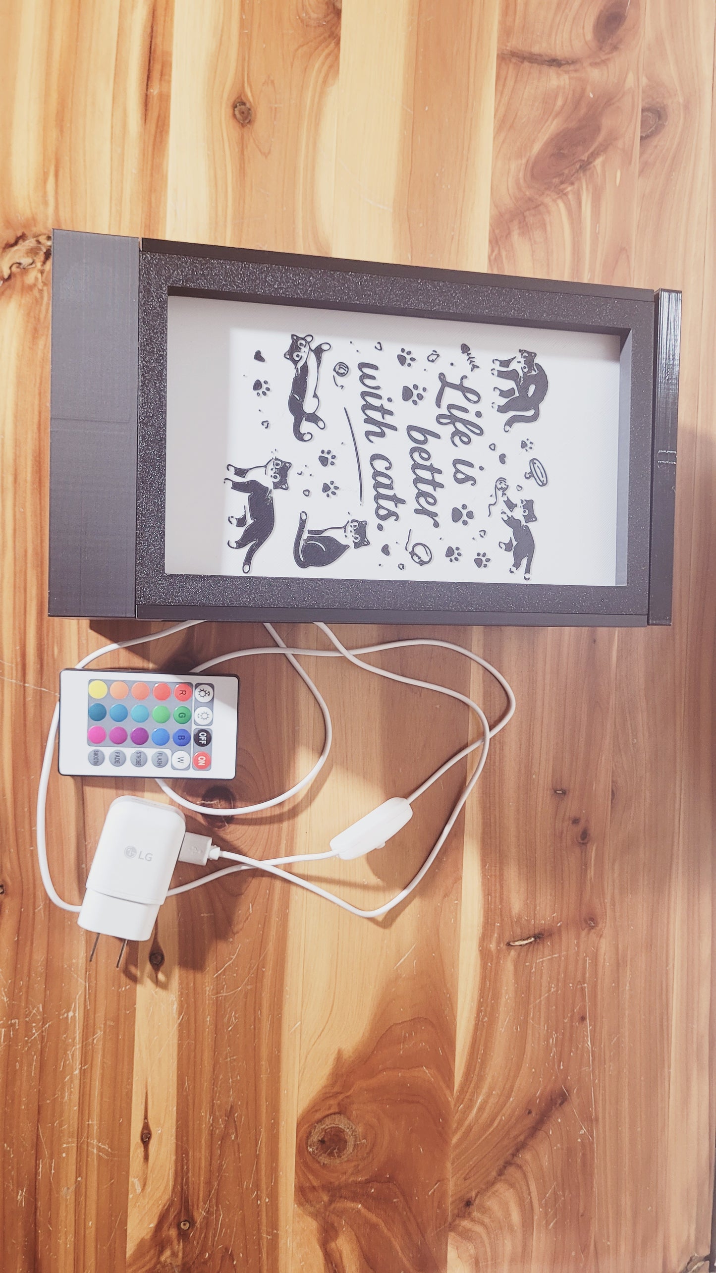 Cute RGB Cat Lamp - 3D Printed Color Changing Cat Lamp, Life is Better with Cats, Mood Lighting, Cute Cat Lover Gift