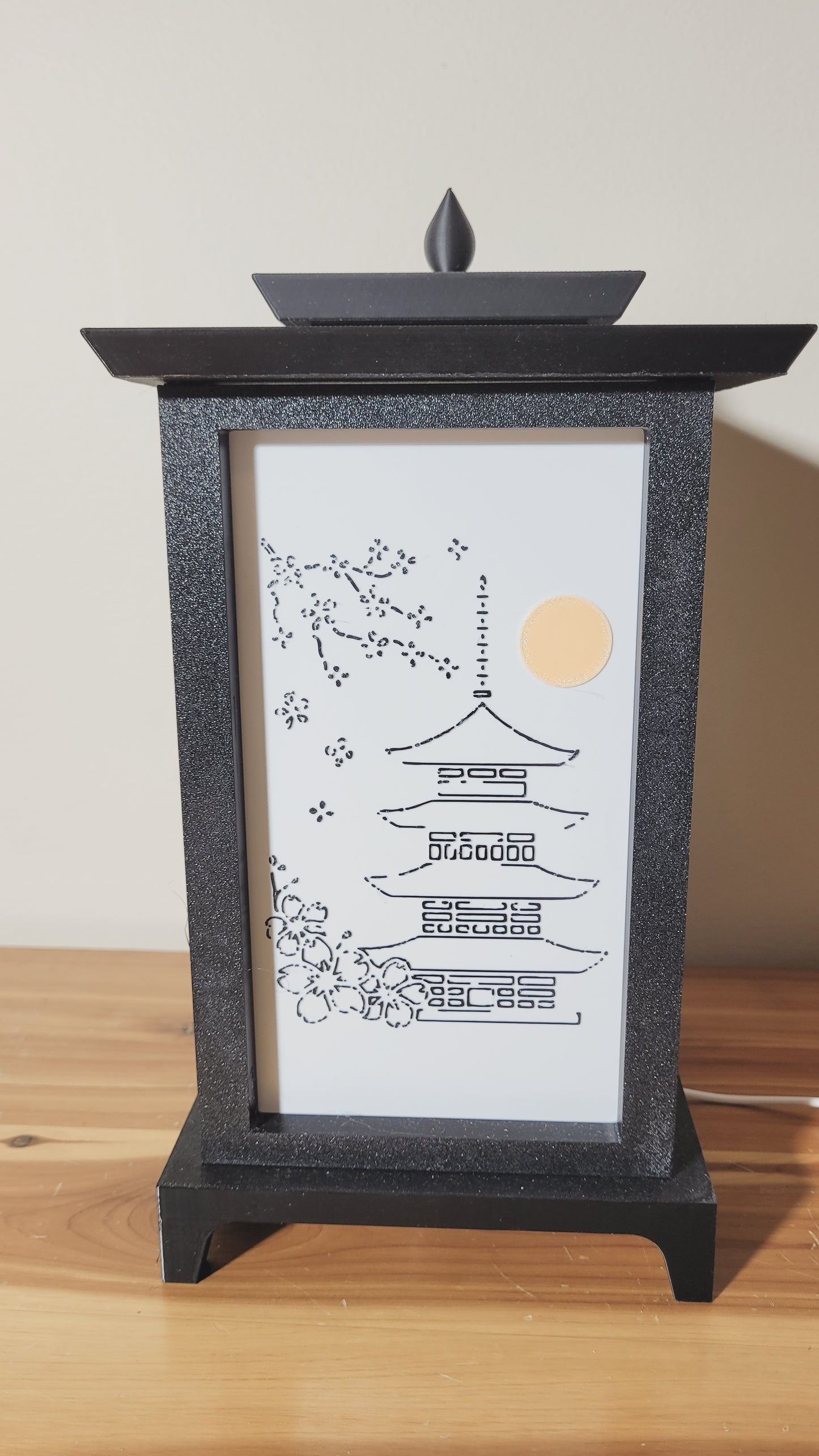 Oriental LED Lantern Lamp | USB RGB 3D Printed Table Light | Customizable Panels | Korean-Inspired Décor