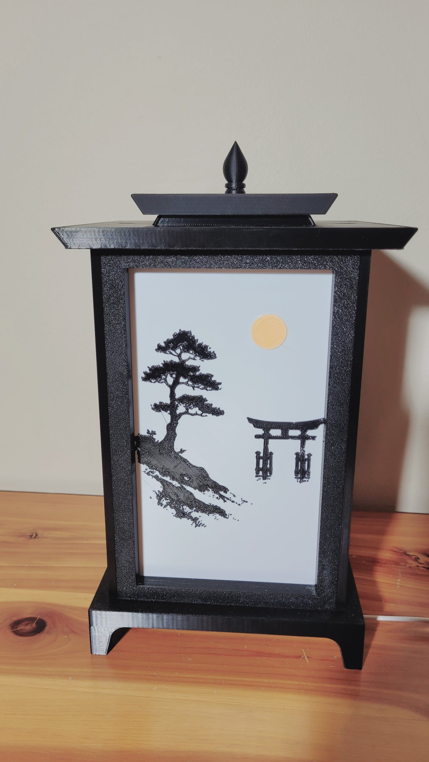 Oriental LED Lantern Lamp | USB RGB 3D Printed Table Light | Customizable Panels | Korean-Inspired Décor